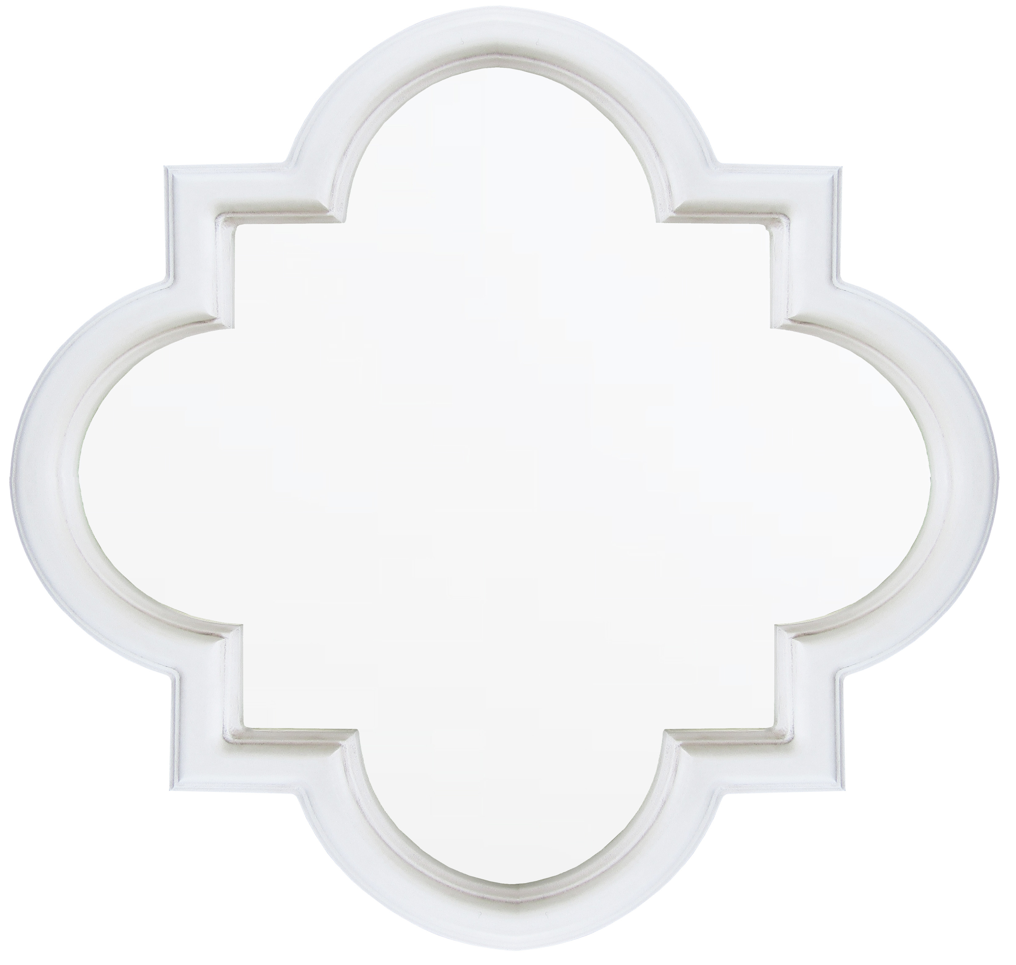 EMC008 Wall décor art mirror white tone classic round